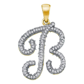 10kt Yellow Gold Diamond Initial B Letter Pendant: A Personalized Expression of Elegance and Brilliance - Splendid Jewellery