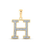 10kt Yellow Gold Diamond Initial H Letter Pendant: A Personalized Sparkle of Elegance - Splendid Jewellery