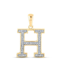 Load image into Gallery viewer, 10kt Yellow Gold Diamond Initial H Letter Pendant: A Personalized Sparkle of Elegance - Splendid Jewellery