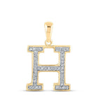 10kt Yellow Gold Diamond Initial H Letter Pendant: A Personalized Sparkle of Elegance - Splendid Jewellery