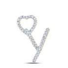 10kt Yellow Gold Diamond Initial Heart Pendant - Splendid Jewellery