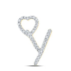 10kt Yellow Gold Diamond Initial Heart Pendant - Splendid Jewellery