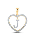 10kt Yellow Gold Diamond Initial Heart Pendant - Personalized Elegance - Splendid Jewellery