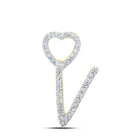 10kt Yellow Gold Diamond Initial Heart Pendant - Personalized Elegance - Splendid Jewellery