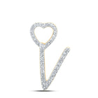 10kt Yellow Gold Diamond Initial Heart Pendant - Personalized Elegance - Splendid Jewellery
