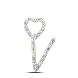 10kt Yellow Gold Diamond Initial Heart Pendant - Personalized Elegance - Splendid Jewellery
