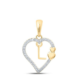 10kt Yellow Gold Diamond Initial Heart Pendant - Personalized Elegance - Splendid Jewellery