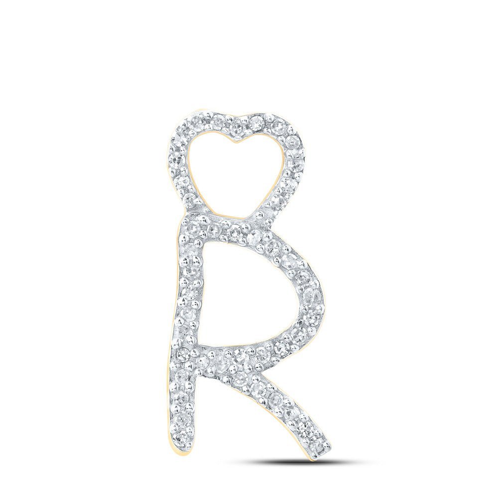10kt Yellow Gold Diamond Initial Heart Pendant - Personalized Elegance at its Finest - Splendid Jewellery