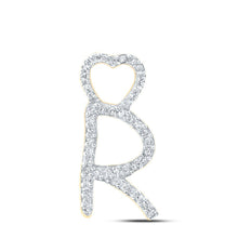 Load image into Gallery viewer, 10kt Yellow Gold Diamond Initial Heart Pendant - Personalized Elegance at its Finest - Splendid Jewellery