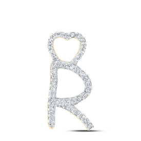 10kt Yellow Gold Diamond Initial Heart Pendant - Personalized Elegance at its Finest - Splendid Jewellery