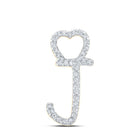 10kt Yellow Gold Diamond Initial Heart Pendant - Personalized Love and Romance Necklace - Splendid Jewellery