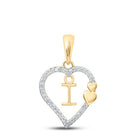 10kt Yellow Gold Diamond Initial Heart Pendant - Personalized Symbol of Love and Elegance - Splendid Jewellery