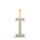 10kt Yellow Gold Diamond Initial I Letter Pendant - A Personalized Touch of Elegance - Splendid Jewellery