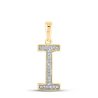10kt Yellow Gold Diamond Initial I Letter Pendant - A Personalized Touch of Elegance - Splendid Jewellery