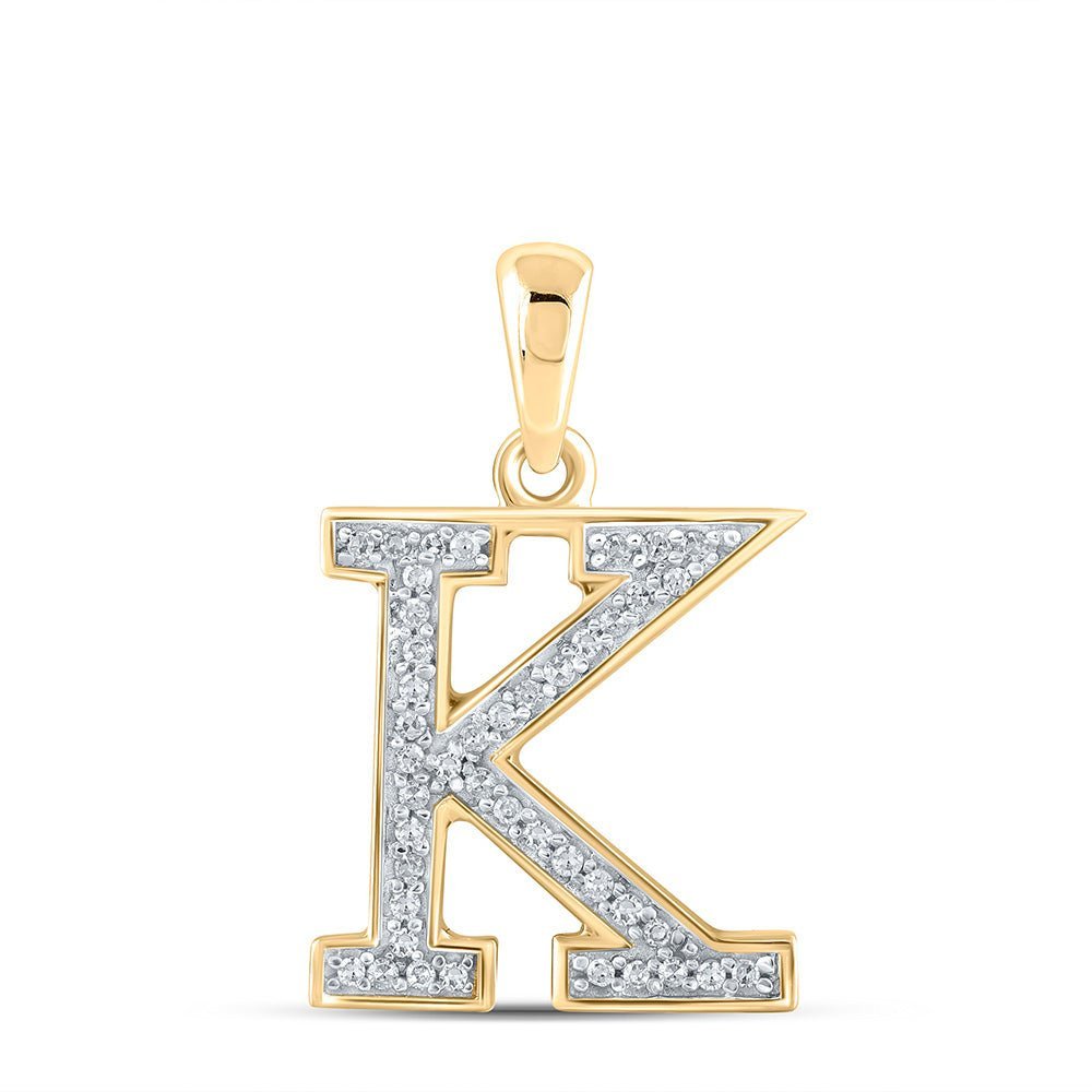 10kt Yellow Gold Diamond Initial K Pendant: Personalized Elegance in a Dazzling Design - Splendid Jewellery