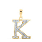 10kt Yellow Gold Diamond Initial K Pendant: Personalized Elegance in a Dazzling Design - Splendid Jewellery