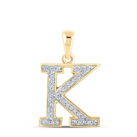 10kt Yellow Gold Diamond Initial K Pendant: Personalized Elegance in a Dazzling Design - Splendid Jewellery