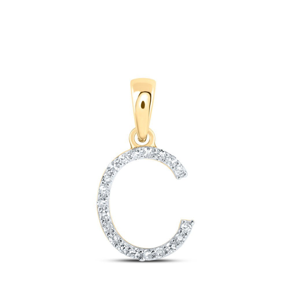 10kt Yellow Gold Diamond Initial & Letter Pendant: A Personalized Touch of Elegance - Splendid Jewellery