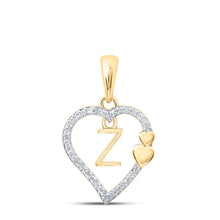 Load image into Gallery viewer, 10kt Yellow Gold Diamond Initial &amp; Letter Pendant: A Romantic Expression of Love and Individuality - Splendid Jewellery