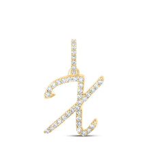 Load image into Gallery viewer, 10kt Yellow Gold Diamond Initial &amp; Letter Pendant - A Sparkling Symphony of Elegance and Individuality - Splendid Jewellery