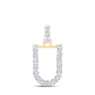 10kt Yellow Gold Diamond Initial & Letter Pendant | Elegant U - Shaped Design with Sparkling Diamonds | Splendid Jewellery - Splendid Jewellery