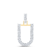 Load image into Gallery viewer, 10kt Yellow Gold Diamond Initial &amp; Letter Pendant | Elegant U - Shaped Design with Sparkling Diamonds | Splendid Jewellery - Splendid Jewellery