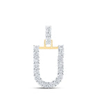 10kt Yellow Gold Diamond Initial & Letter Pendant | Elegant U - Shaped Design with Sparkling Diamonds | Splendid Jewellery - Splendid Jewellery