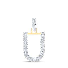 10kt Yellow Gold Diamond Initial & Letter Pendant | Elegant U - Shaped Design with Sparkling Diamonds | Splendid Jewellery - Splendid Jewellery