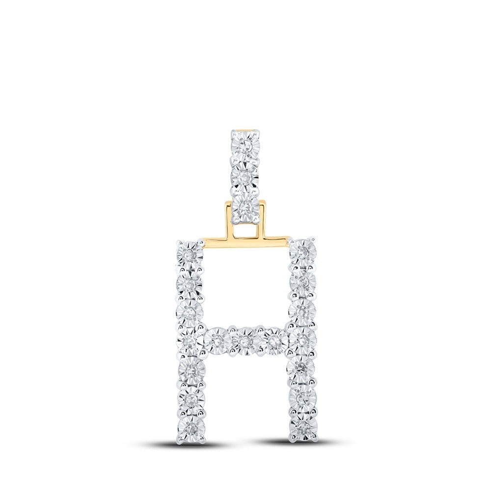 10kt Yellow Gold Diamond Initial & Letter Pendant - Personalized Elegance - Splendid Jewellery