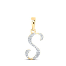 Load image into Gallery viewer, 10kt Yellow Gold Diamond Initial &amp; Letter Pendant: Personalized Elegance - Splendid Jewellery