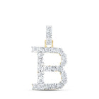 10kt Yellow Gold Diamond Initial & Letter Pendant - Personalized Elegance in Every Detail - Splendid Jewellery