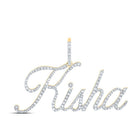 10kt Yellow Gold Diamond Initial & Letter Pendant | Personalized KISHA Name Pendant | Splendid Jewellery - Splendid Jewellery