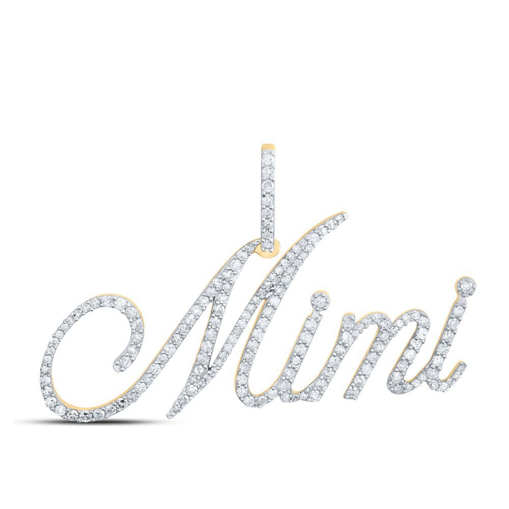 10kt Yellow Gold Diamond Initial & Letter Pendant | Personalized MIMI Name Pendant 3/4 Cttw | Splendid Jewellery - Splendid Jewellery