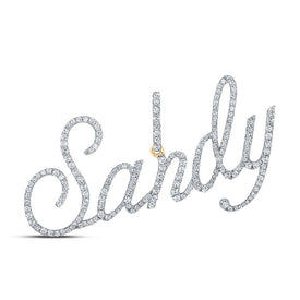 10kt Yellow Gold Diamond Initial & Letter Pendant | Personalized Sandy Name Pendant with 7/8 Cttw Diamonds | Splendid Jewellery - Splendid Jewellery
