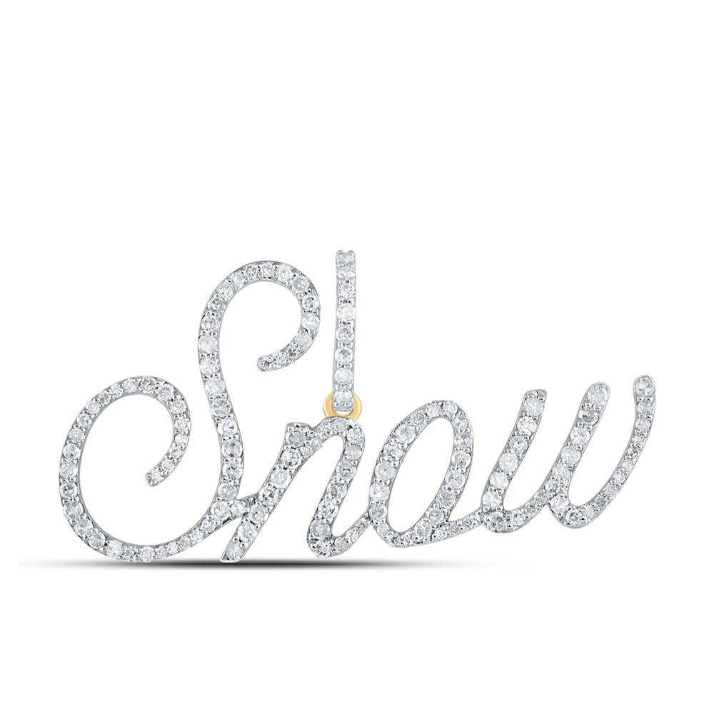 10kt Yellow Gold Diamond Initial & Letter Pendant with SNOW Name - 3/4 Cttw - Splendid Jewellery