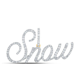 10kt Yellow Gold Diamond Initial & Letter Pendant with SNOW Name - 3/4 Cttw - Splendid Jewellery