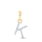 10kt Yellow Gold Diamond Initial & Letter Pendant with Sparkling Round Diamond - Personalized Charm and Exquisite Craftsmanship - Splendid Jewellery