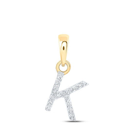 10kt Yellow Gold Diamond Initial & Letter Pendant with Sparkling Round Diamond - Personalized Charm and Exquisite Craftsmanship - Splendid Jewellery