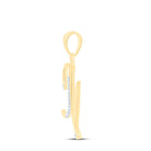 10kt Yellow Gold Diamond Initial M Pendant Necklace | Natural Round Diamonds - Splendid Jewellery