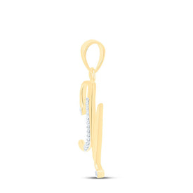 10kt Yellow Gold Diamond Initial M Pendant Necklace | Natural Round Diamonds - Splendid Jewellery