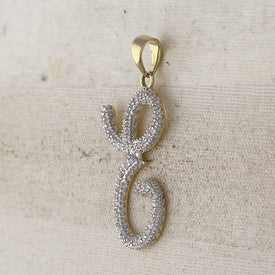 10kt Yellow Gold Diamond Initial Necklace - Personalized Elegance - Splendid Jewellery