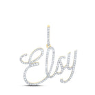 10kt Yellow Gold Diamond Initial Necklace - Personalized ELSY Pendant - Splendid Jewellery