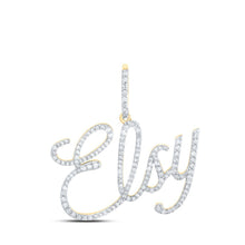 Load image into Gallery viewer, 10kt Yellow Gold Diamond Initial Necklace - Personalized ELSY Pendant - Splendid Jewellery