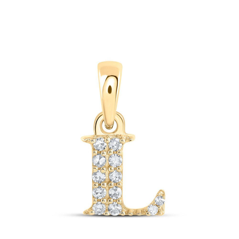10kt Yellow Gold Diamond Initial Necklace | Personalized Letter Pendant with Sparkling Diamonds - Splendid Jewellery