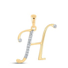 10kt Yellow Gold Diamond Initial Pendant | Personalized Charm Necklace | Splendid Jewellery - Splendid Jewellery