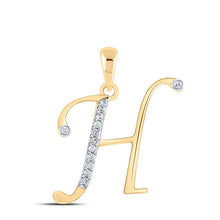 Load image into Gallery viewer, 10kt Yellow Gold Diamond Initial Pendant | Personalized Charm Necklace | Splendid Jewellery - Splendid Jewellery
