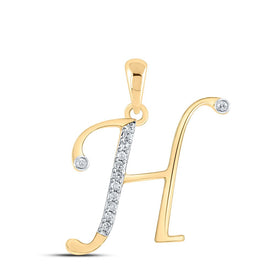 10kt Yellow Gold Diamond Initial Pendant | Personalized Charm Necklace | Splendid Jewellery - Splendid Jewellery