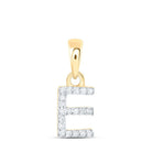 10kt Yellow Gold Diamond Initial Pendant - Personalized E Letter Necklace - Splendid Jewellery