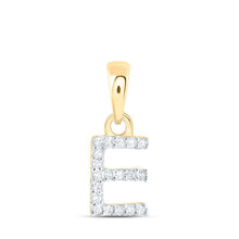 Load image into Gallery viewer, 10kt Yellow Gold Diamond Initial Pendant - Personalized E Letter Necklace - Splendid Jewellery