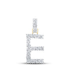 10kt Yellow Gold Diamond Initial Pendant - Personalized E Letter Necklace with Round Diamond Accent - Splendid Jewellery
